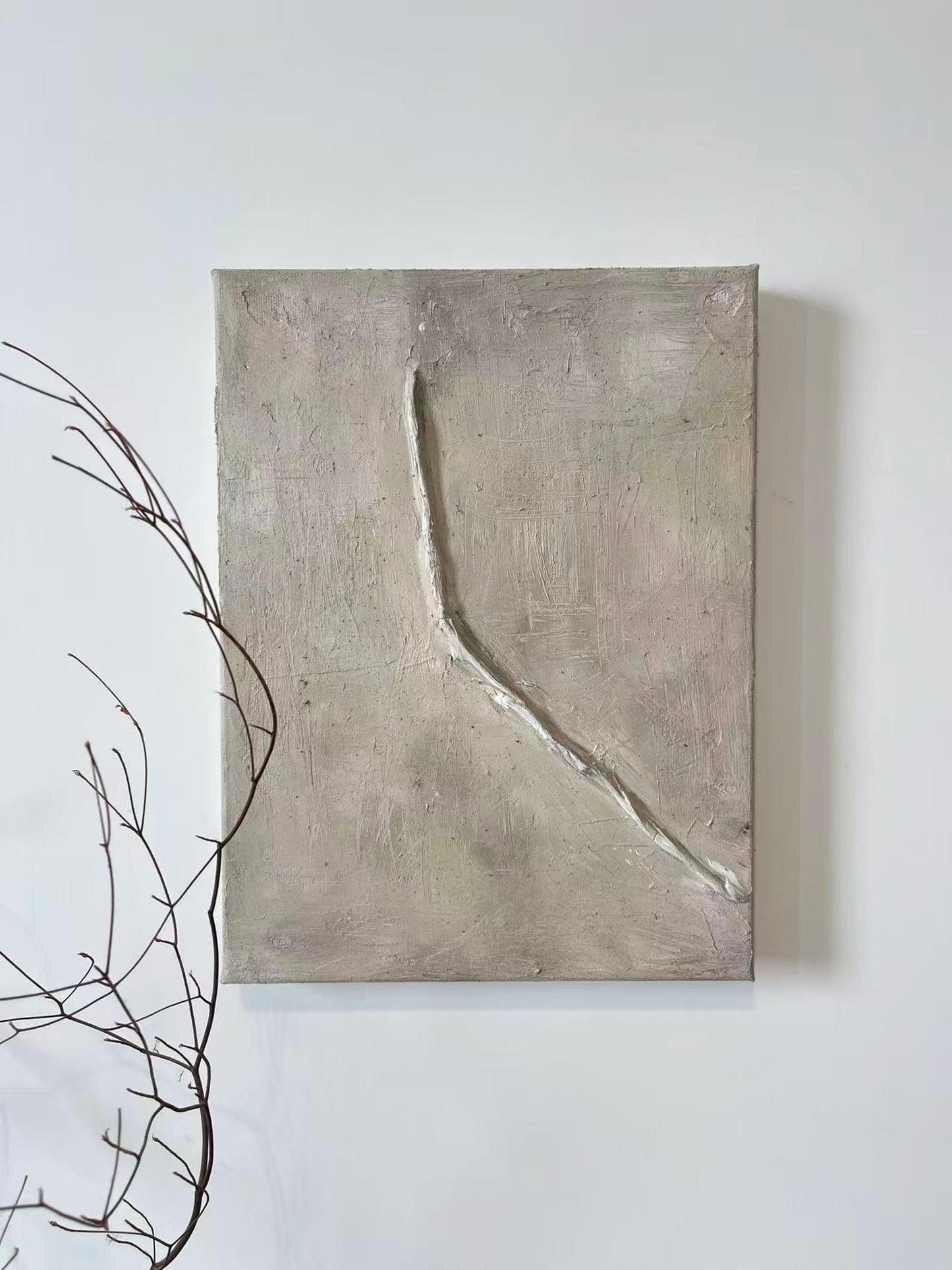 3D Textured Canvas Wall Art – Warm Grey Relief
