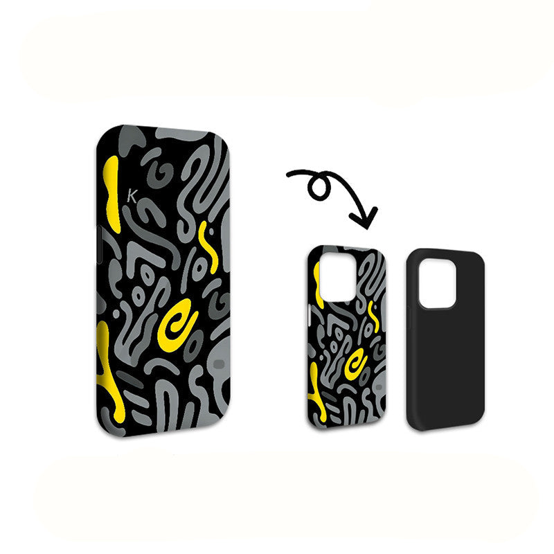 Irregular Gray-Black iPhone Case
