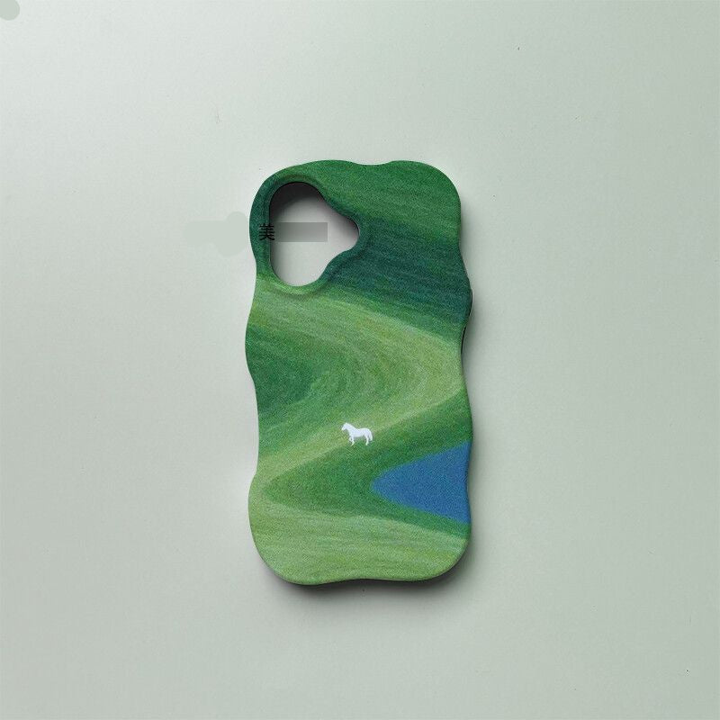 Green Grassland Horse iPhone Case