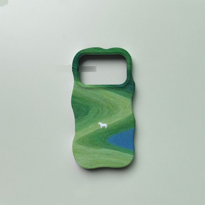 Green Grassland Horse iPhone Case
