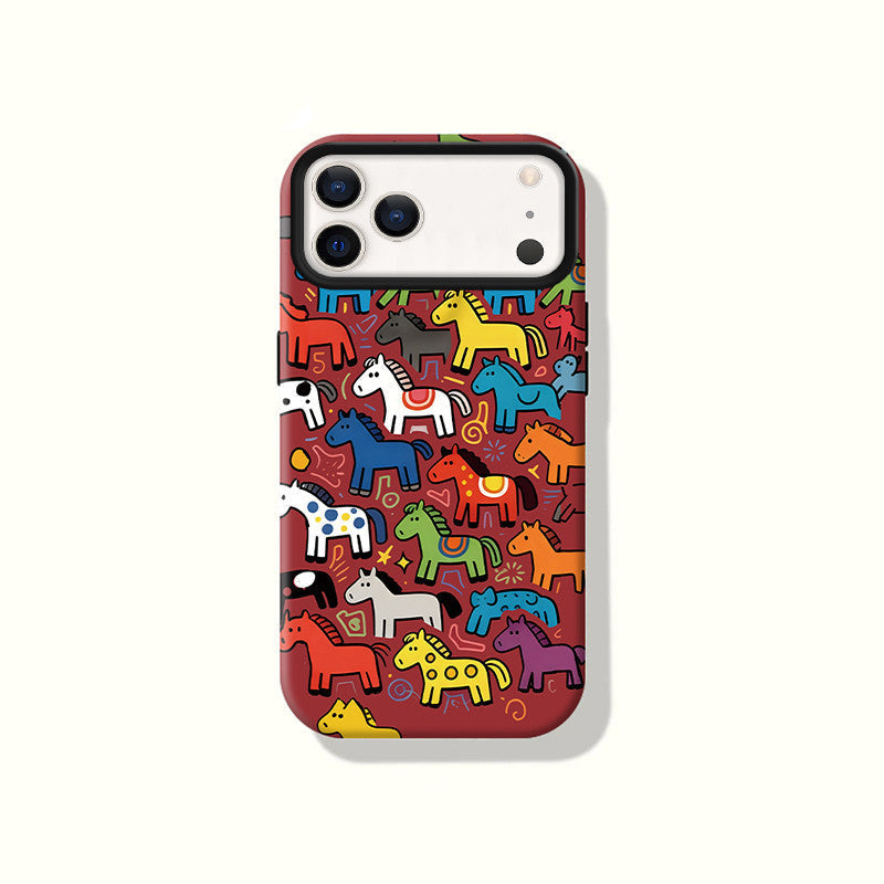 Colorful pony iPhone case