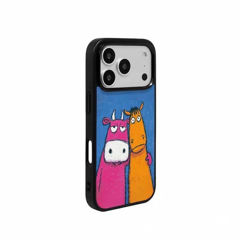 Abstract Bull and Horse iPhone Case