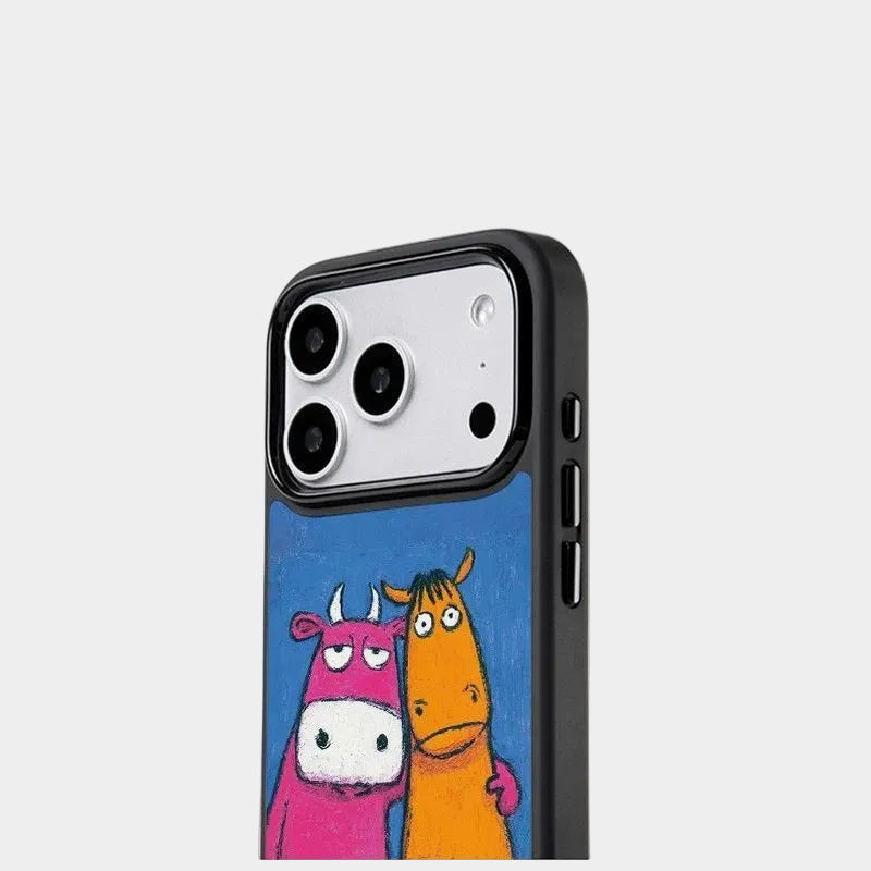 Abstract Bull and Horse iPhone Case