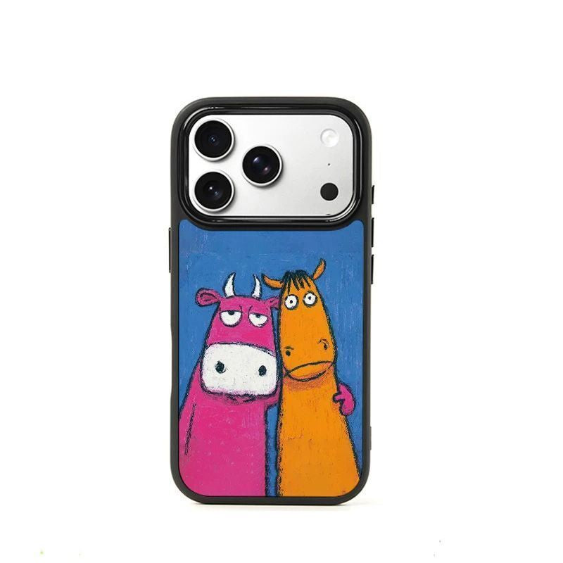 Abstract Bull and Horse iPhone Case