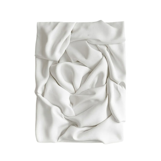 Draped Clay Wall Sculpture – Off-White Matte