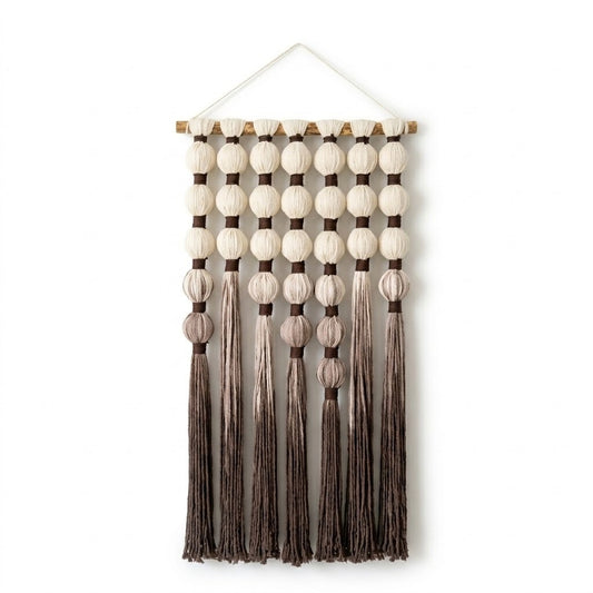 Hemp Rope Macramé Wall Hanging – Bobble & Tassel