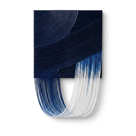 Carved Plaster Panel & Cotton Rope Wall Art