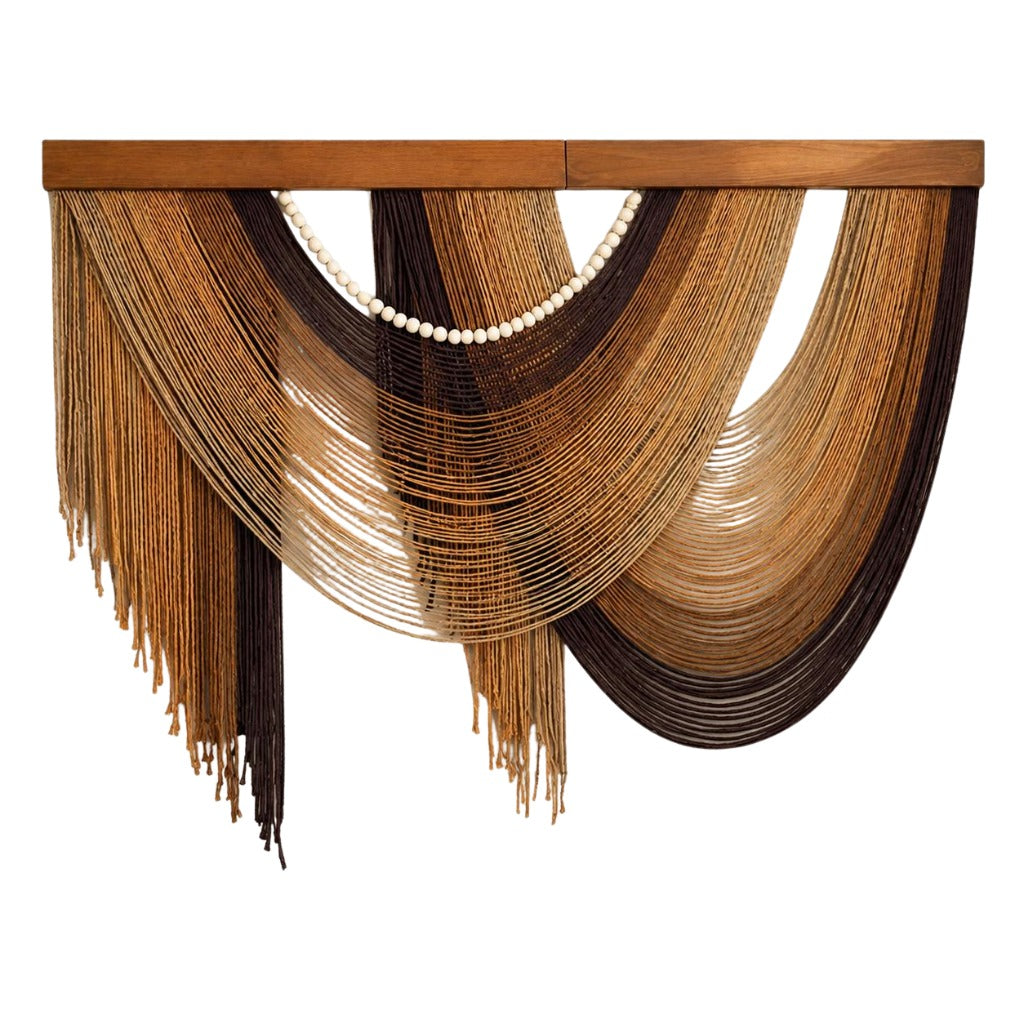 Large Macramé Wall Hanging – Cotton Yarn & Ceramic Beads
