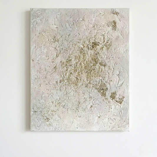 3D Textured Canvas Wall Art – White & Gold