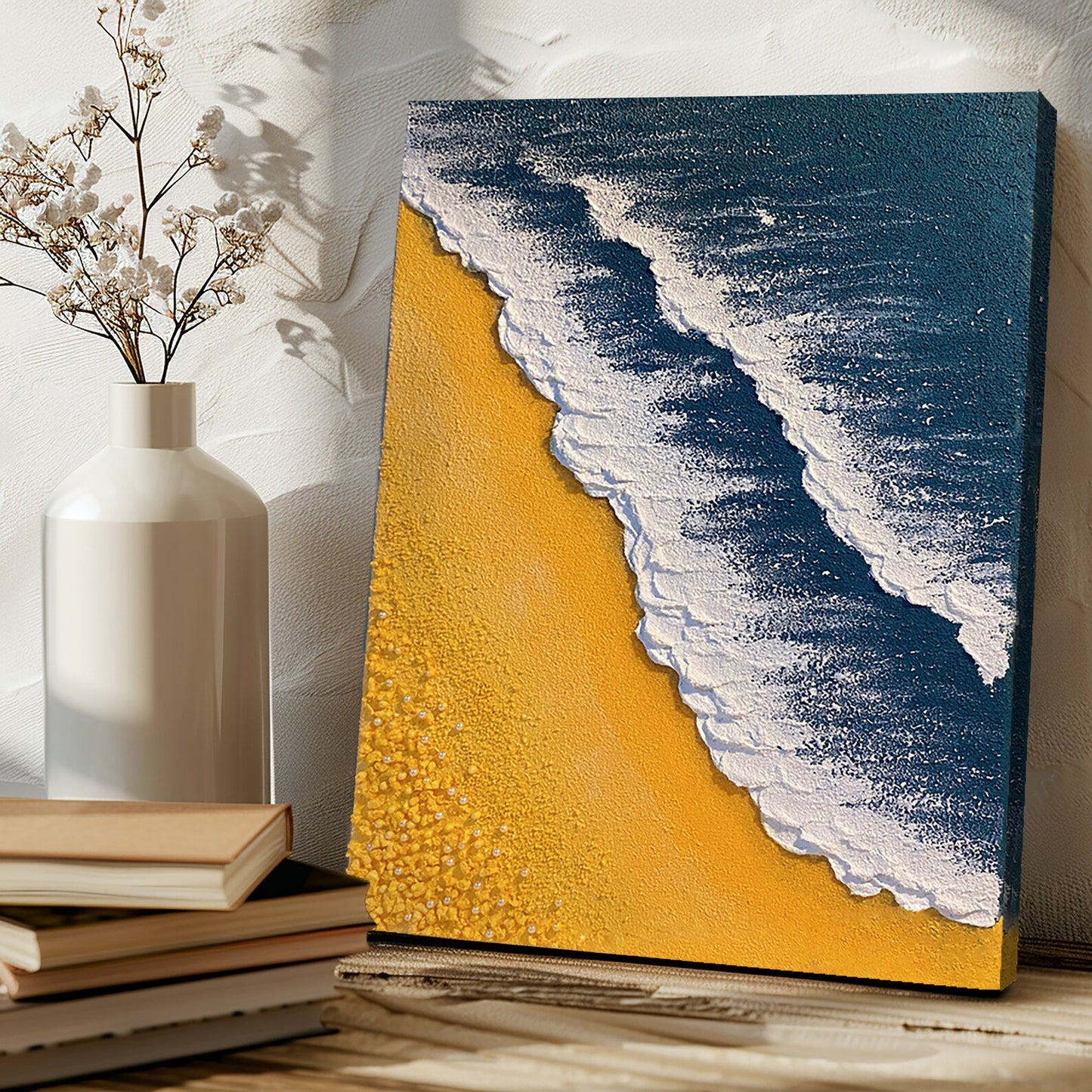 Ocean Wave Canvas Painting – Oil & Acrylic Palette Knife