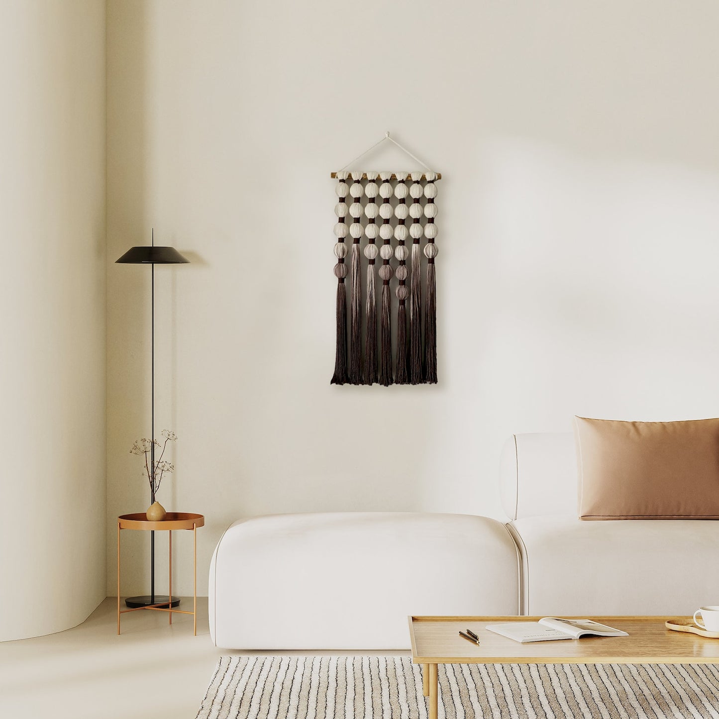 Hemp Rope Macramé Wall Hanging – Bobble & Tassel