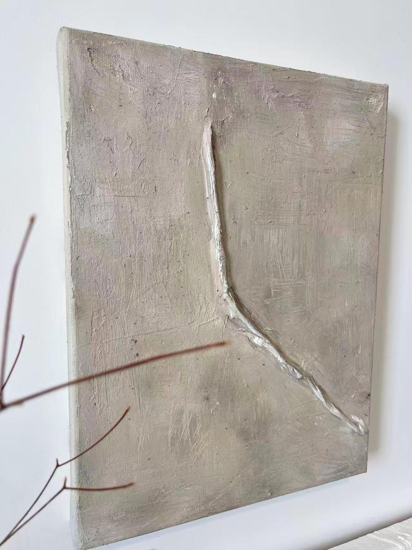3D Textured Canvas Wall Art – Warm Grey Relief