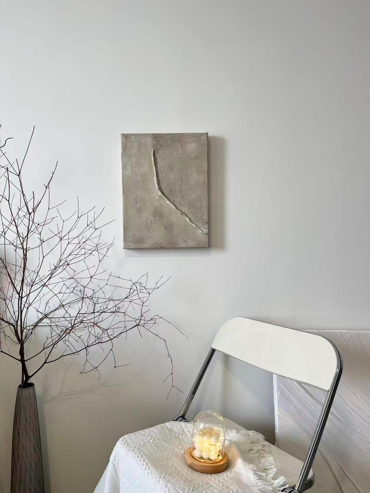3D Textured Canvas Wall Art – Warm Grey Relief