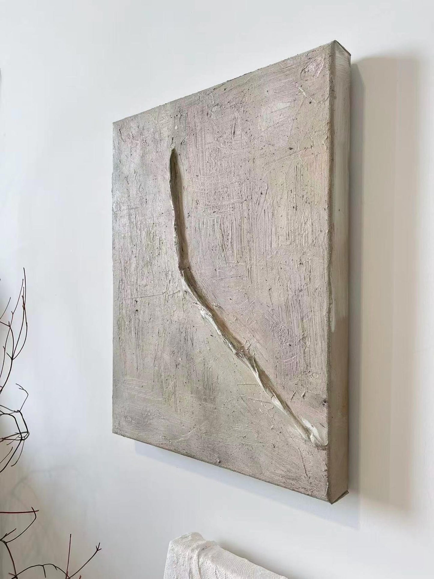 3D Textured Canvas Wall Art – Warm Grey Relief