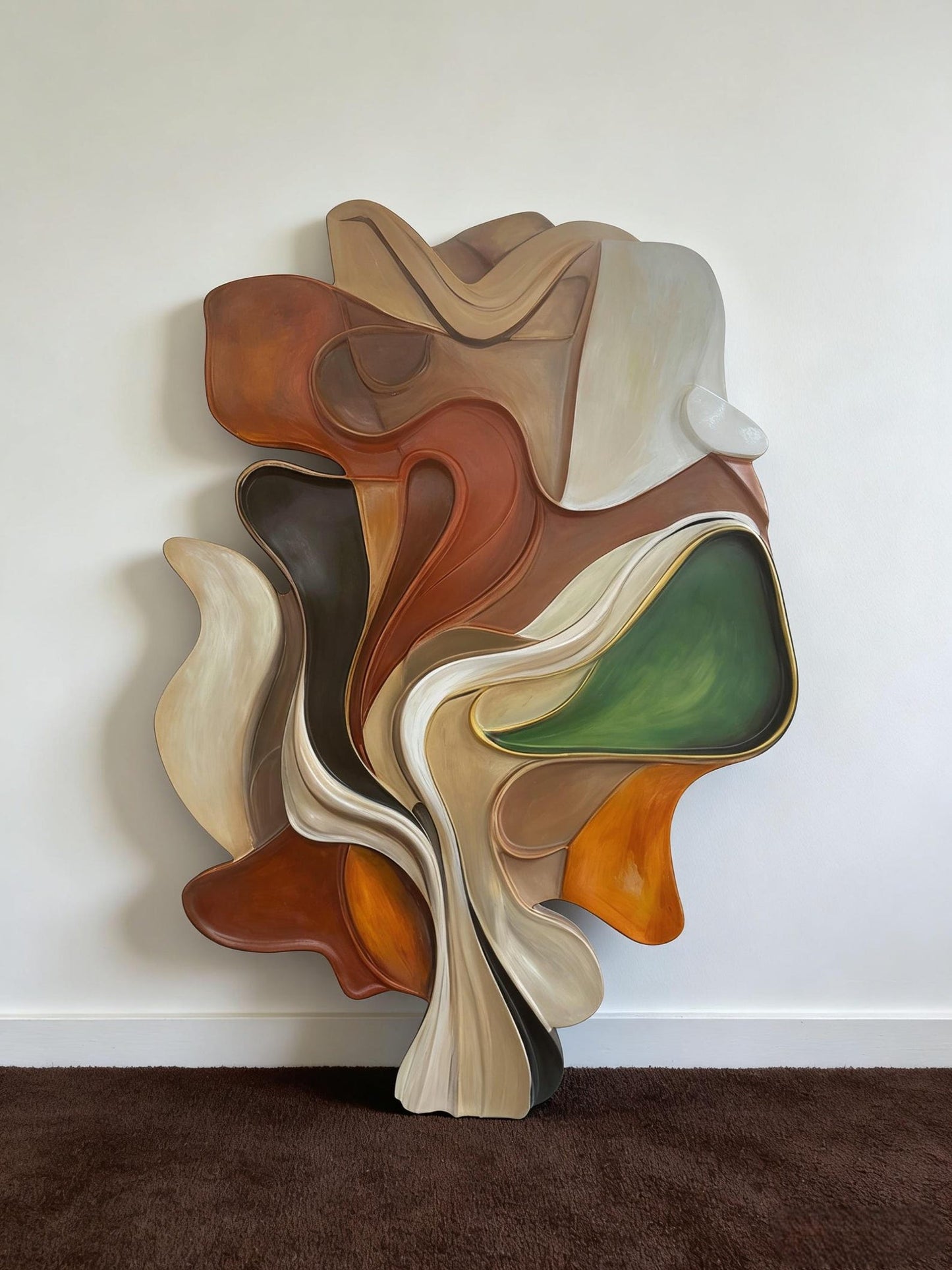 3D Layered Wood Wall Sculpture – Earth Tones – Solid Poplar