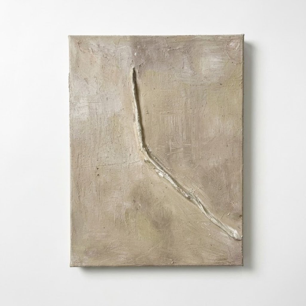 3D Textured Canvas Wall Art – Warm Grey Relief